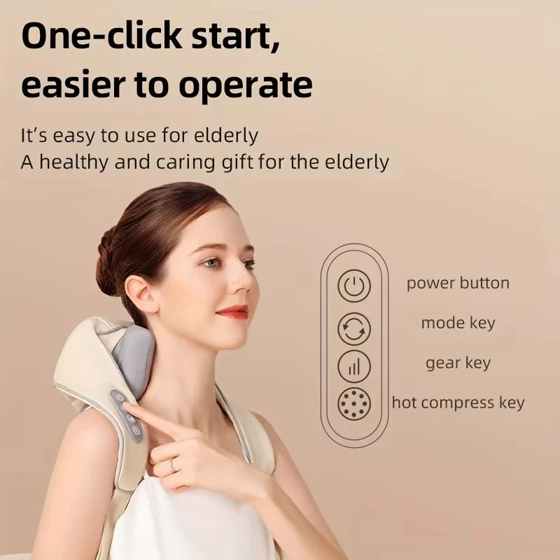 20W Neck And Shoulder Massager Wireless Shoulder And Back Kneading Massage Shawl Trapezius Neck Cervical masajeador