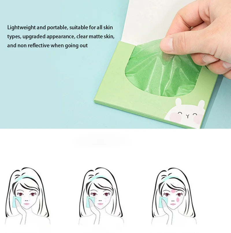 100sheets Facial Oil Absorbing Paper for Female Students Facial Oil Absorbing Soft Paper Fragrance Portable Box Makeup Tools