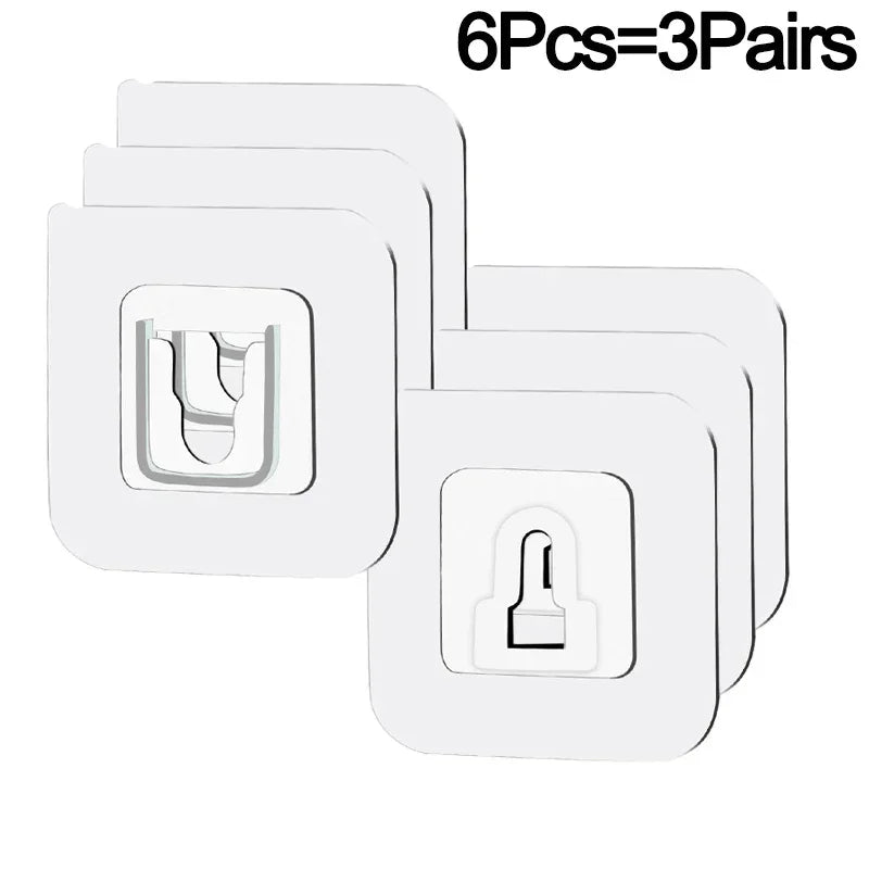 Double-Sided Adhesive Wall Hook on Hangers Stickers Hooks Wall Mount Self Adhesive Hook in the Bathroom For Kitchen Organizer