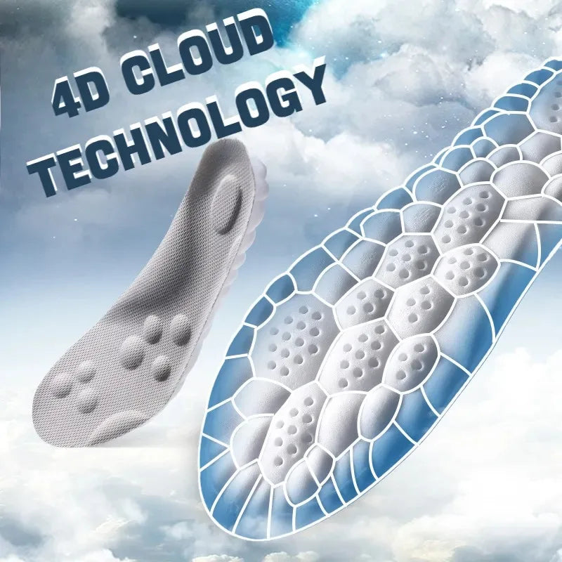 1 Pair Soft 4D Massage Arch Support Insoles Latex Sports Pads For Running Basket Shoes Sole Orthopedic Inserts Unisex