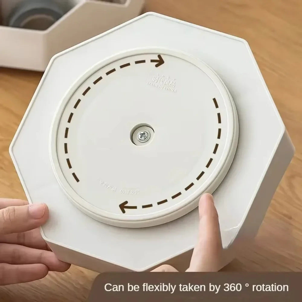 360°Rotatable Pen Holder Large Capacity Desk Pencil Storage Box 9-Grid Stationery Economic Organizer School Office Pen Stand