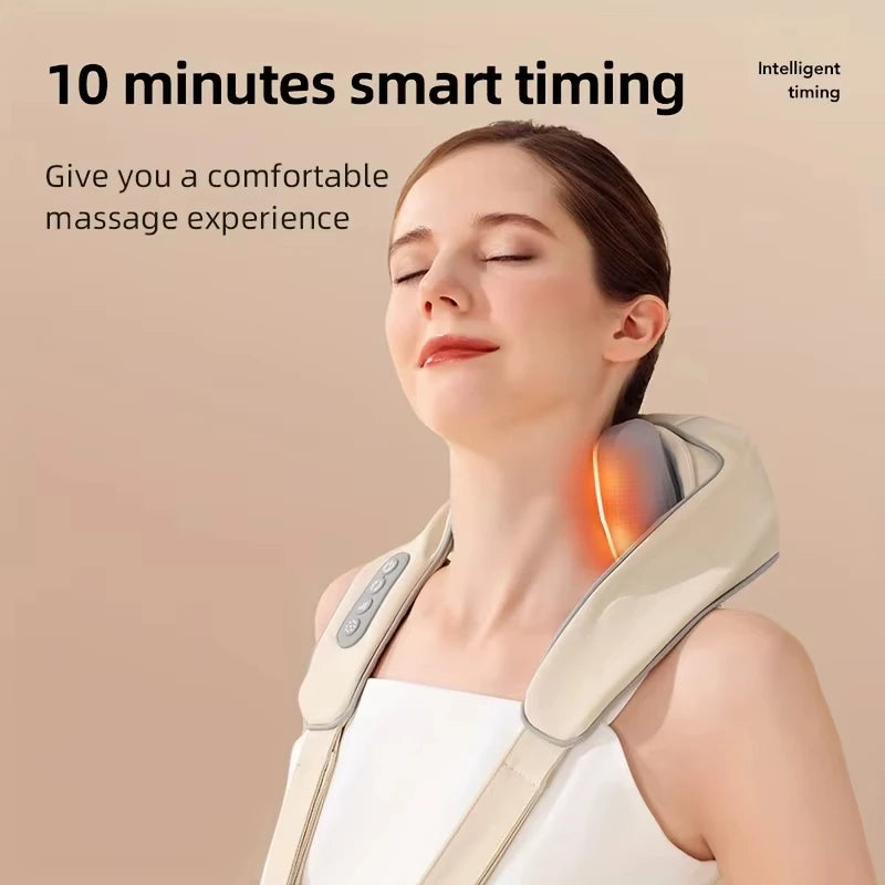 20W Neck And Shoulder Massager Wireless Shoulder And Back Kneading Massage Shawl Trapezius Neck Cervical masajeador