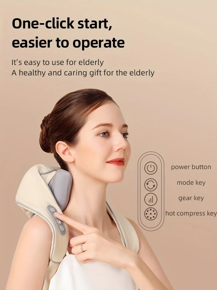 20W Neck And Shoulder Massager Wireless Shoulder And Back Kneading Massage Shawl Trapezius Neck Cervical masajeador