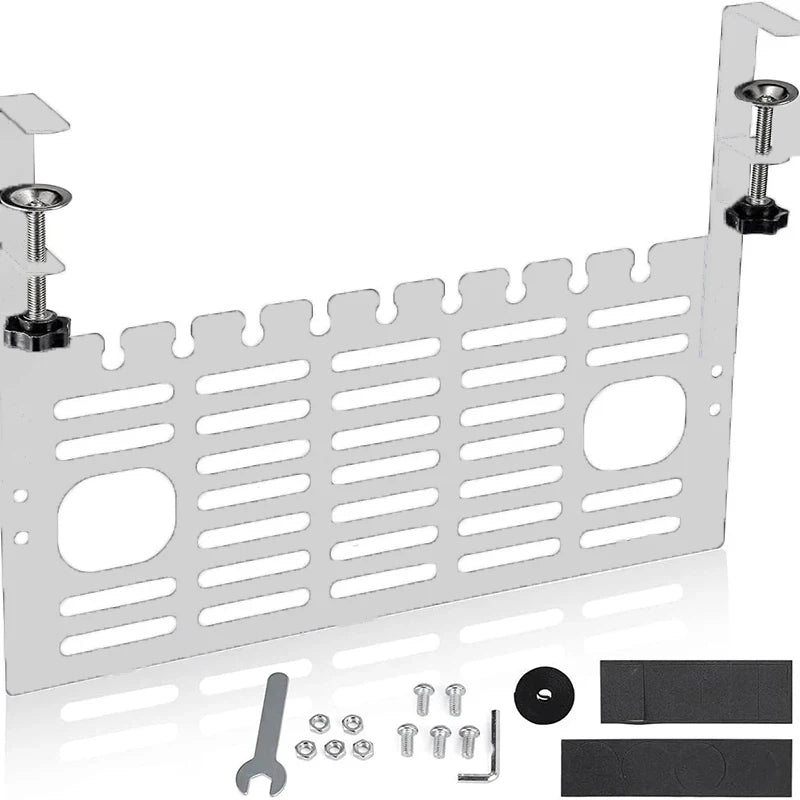 Cable Management Under Desk Wire Organizers Cord Management Pannel Design with Clamp Cable Clips for Desk Side Storage