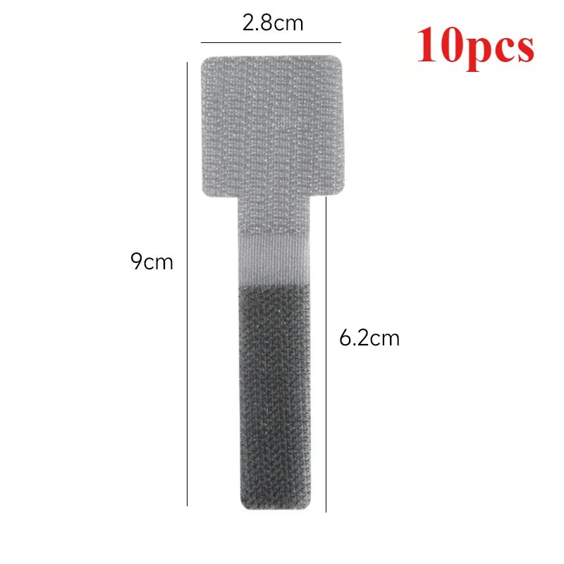 10pcs Reusable Cable Ties Fastening Wire Organizer Cord Rope Holder Self Adhesive Adjustable Cord Organizer Strap Desk Organizer