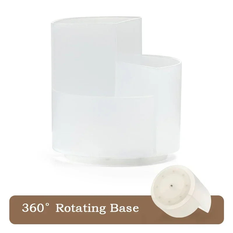 360°Rotatable Pen Holder Large Capacity Desk Pencil Storage Box 9-Grid Stationery Economic Organizer School Office Pen Stand