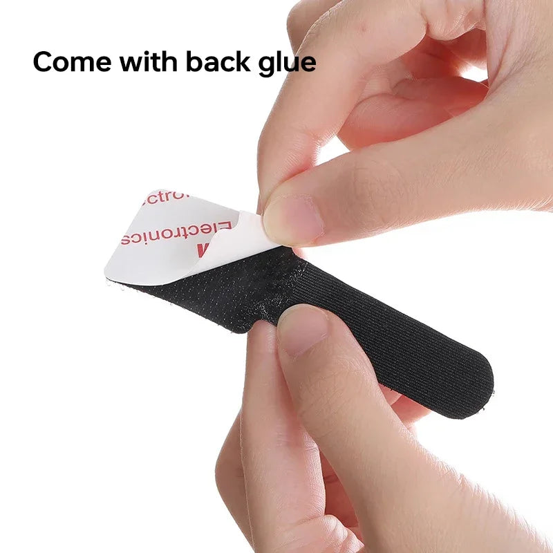 10pcs Reusable Cable Ties Fastening Wire Organizer Cord Rope Holder Self Adhesive Adjustable Cord Organizer Strap Desk Organizer