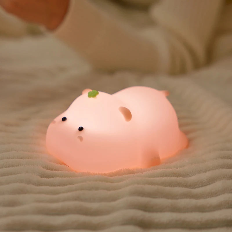 NEW LED Night Lights Duck Silicone Nightlight USB Rechargeable Lamp Cute Bedside Decor for Boys Girls Birthday Christmas Gift