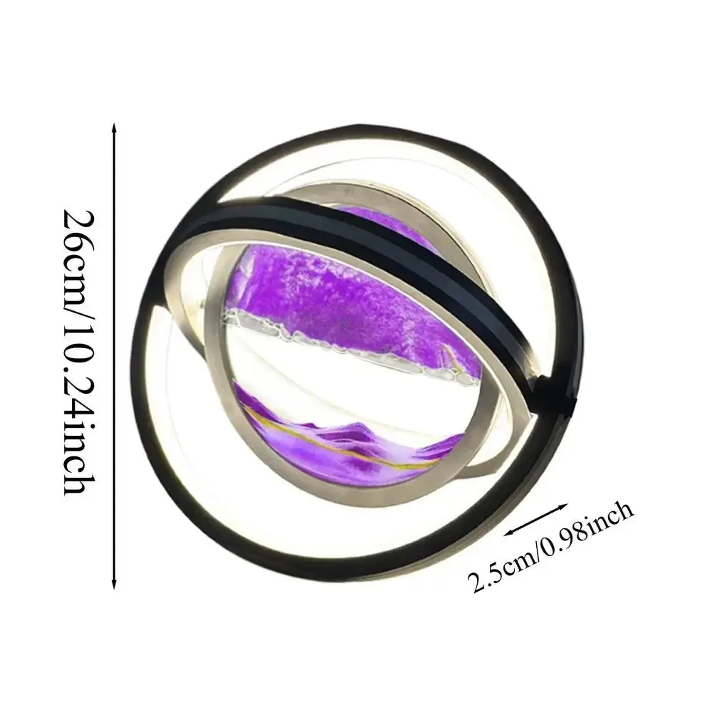 3D Flowing Sand Art Night Lamp Quicksand LED Light Mobile Wireless Charge Touch Control for Home Decor Bedside Sandscape Lamp