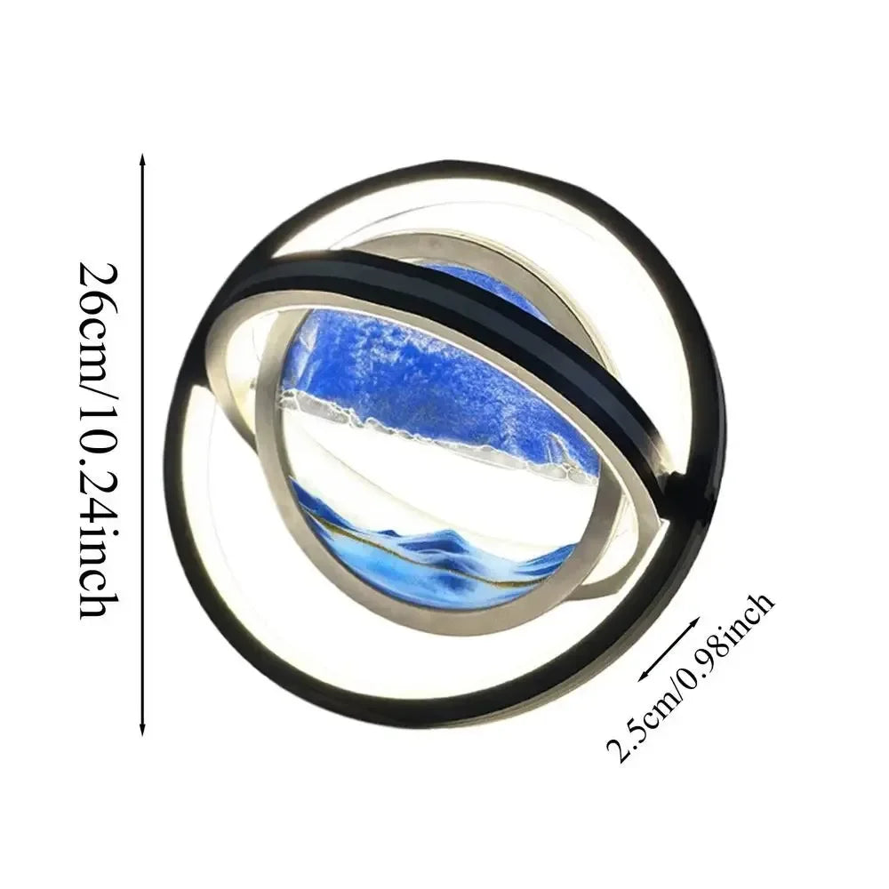 3D Flowing Sand Art Night Lamp Quicksand LED Light Mobile Wireless Charge Touch Control for Home Decor Bedside Sandscape Lamp