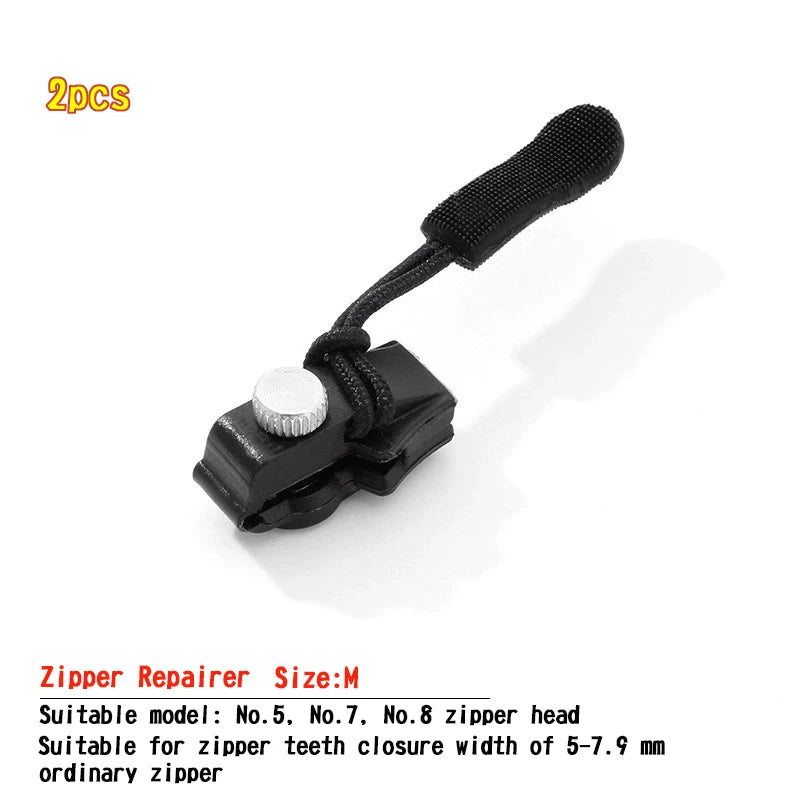 1/2/6/12pcs DIY Universal Zipper Repair Instant Replacement Sliding Teeth Rescue  Zipper Pull for Clothing Suitcase Backpack