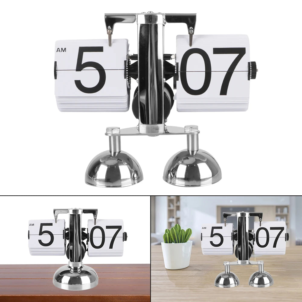 Operated Quartz Clock Flip Internal Gear Operated Auto Flip Retro Flip Clock Digital Clock Home Decors