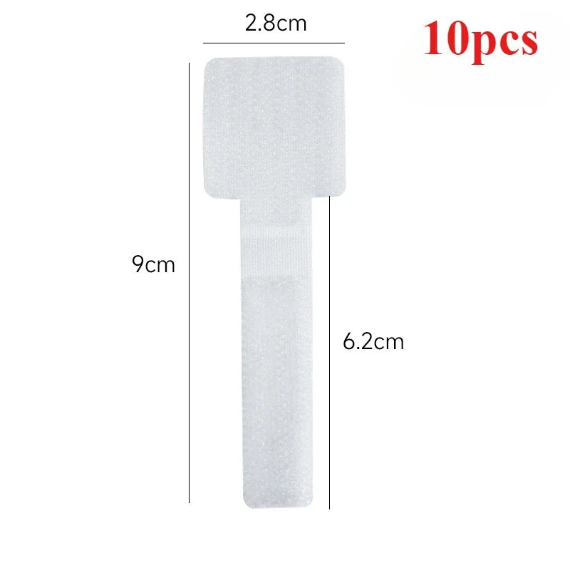 10pcs Reusable Cable Ties Fastening Wire Organizer Cord Rope Holder Self Adhesive Adjustable Cord Organizer Strap Desk Organizer