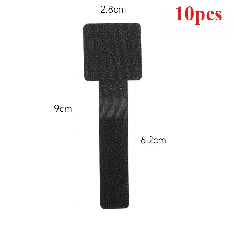 10pcs Reusable Cable Ties Fastening Wire Organizer Cord Rope Holder Self Adhesive Adjustable Cord Organizer Strap Desk Organizer
