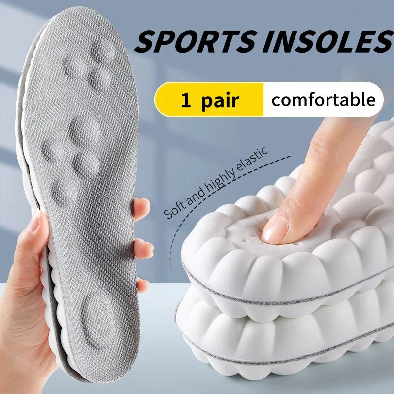 1 Pair Soft 4D Massage Arch Support Insoles Latex Sports Pads For Running Basket Shoes Sole Orthopedic Inserts Unisex