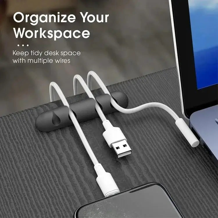 Cable Organizer Silicone USB Winder Desktop Tidy Management Clip Cable Holder For Mouse Headphone Protector Wire Organizer Clamp