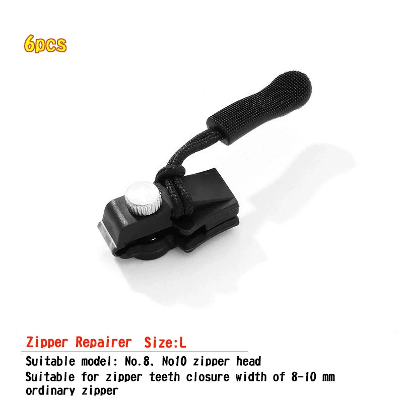 1/2/6/12pcs DIY Universal Zipper Repair Instant Replacement Sliding Teeth Rescue  Zipper Pull for Clothing Suitcase Backpack