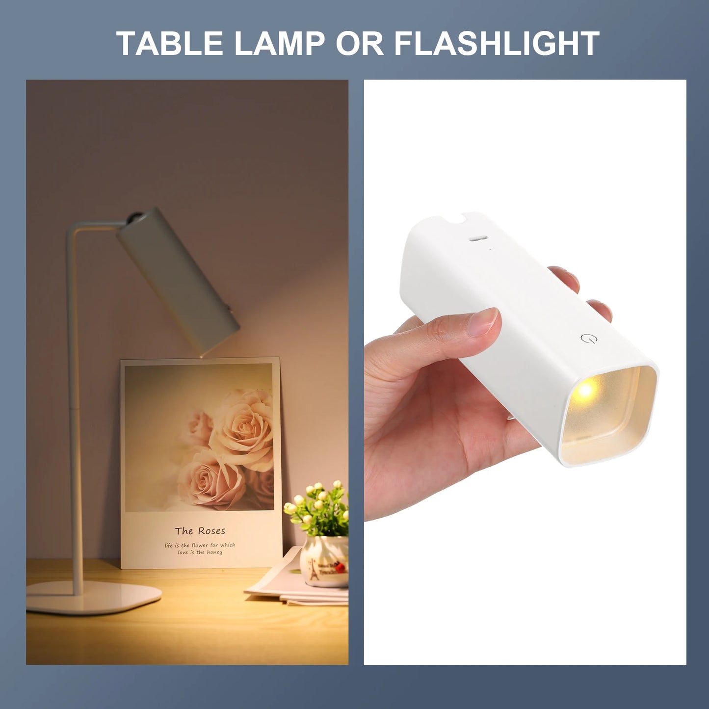 Neoglint LED Table Lamp Multifunctional Desk Lamp Portable Flashlight 360° Eyes Caring Reading Lamp Bedside Lamp Touch Control