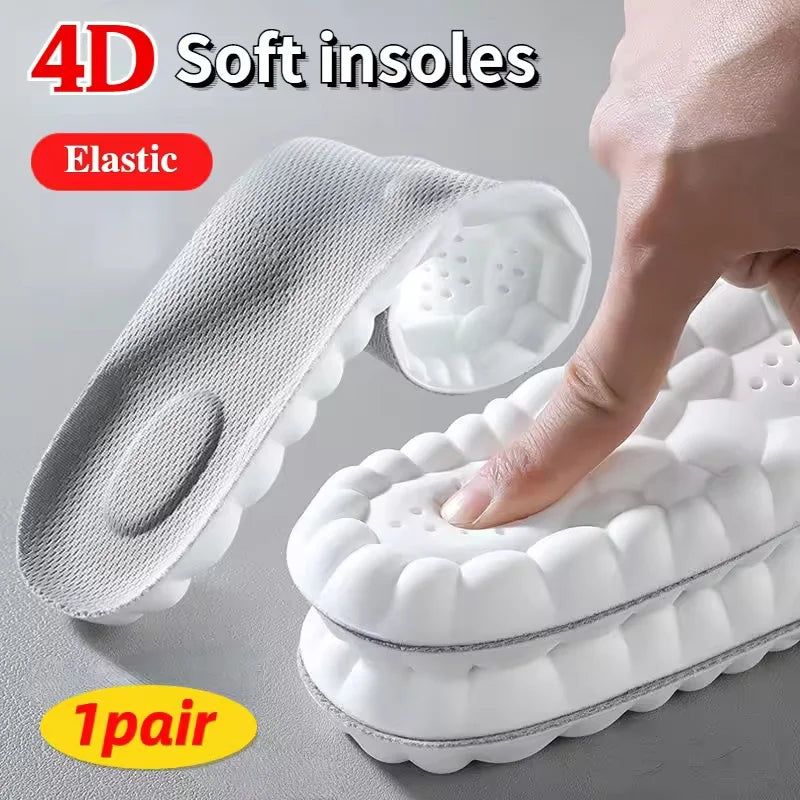 1 Pair Soft 4D Massage Arch Support Insoles Latex Sports Pads For Running Basket Shoes Sole Orthopedic Inserts Unisex