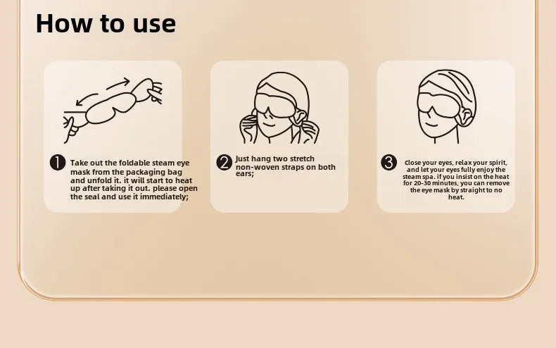 10pcs/box Wholesale of Sleep Steam Blindfold Eye Patch Relieves Eye Fatigue and Fever Source Manufacturer of Steam Blindfold